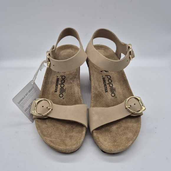 Birkentsock Papillio Women's Sz US 6-6.5 EU 37 Soley Ring Tan Sandals Wedge NEW! - Picture 2 of 10